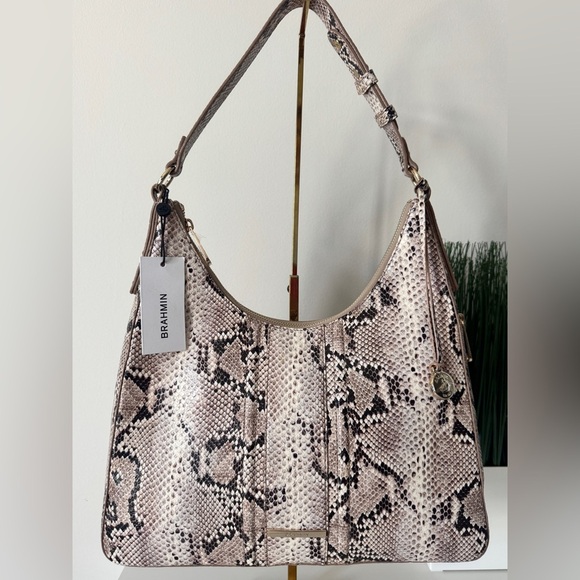 Brahmin Tabitha Beige Sandcastle Leather Shoulder NWT - Picture 2 of 15